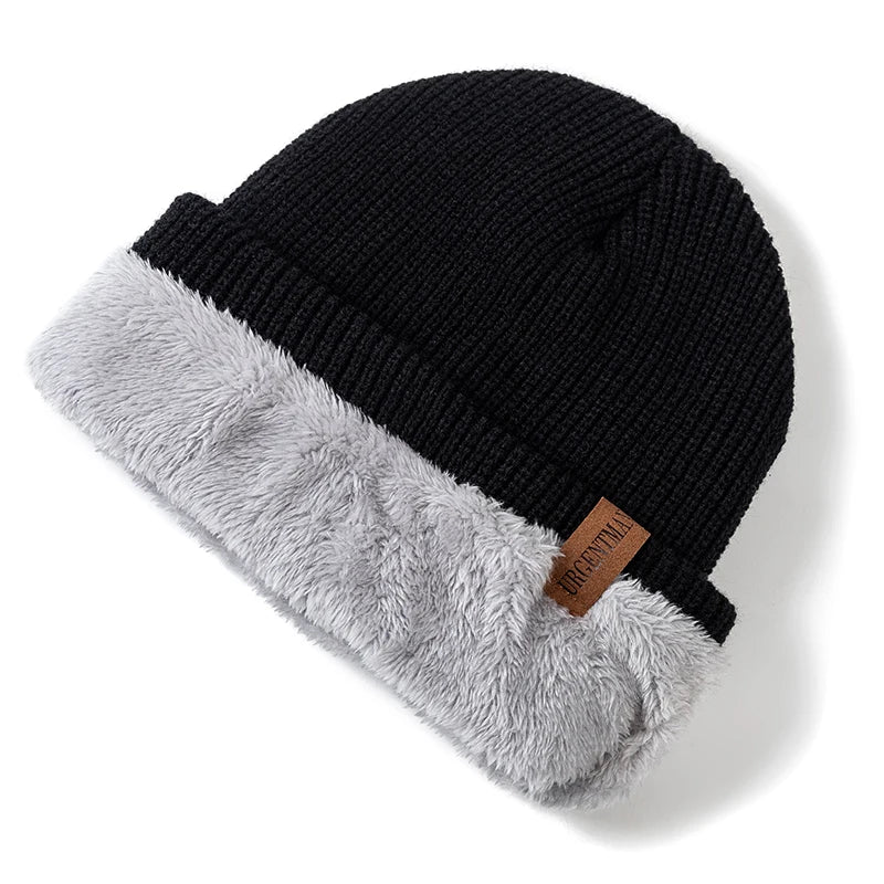 Unisex Letter Beanie Hat Leisure Add Fur