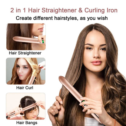 2 In 1 Hair Straightener and Curler