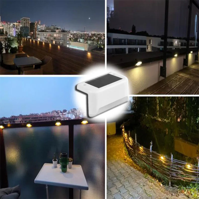 4PCS Warm White LED Solar Step Lamp