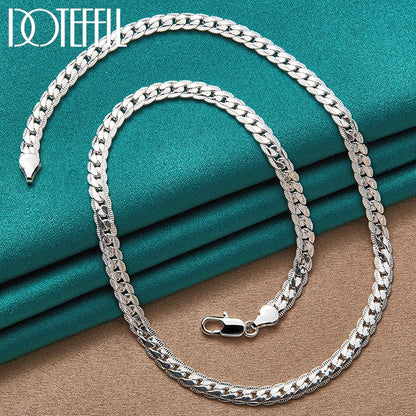 DOTEFFIL FAKE Sterling Silver 6mm Side Chain 16/18/20/22/24 Inch