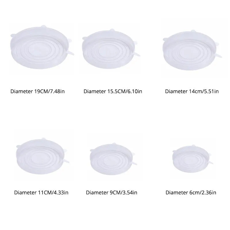 6Pcs/Set Transparent Silicone Cover