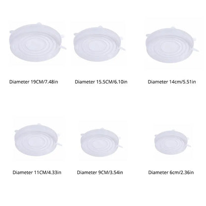 6Pcs/Set Transparent Silicone Cover