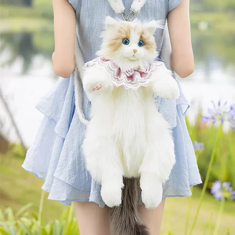 Plush cat backpack