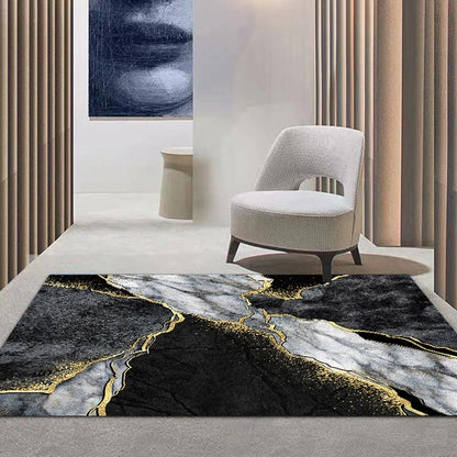 Black Gold Marble Carpet