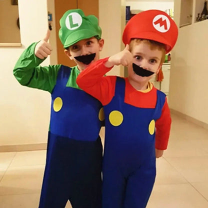 Mario and Luigi Cosplay Suit Kids