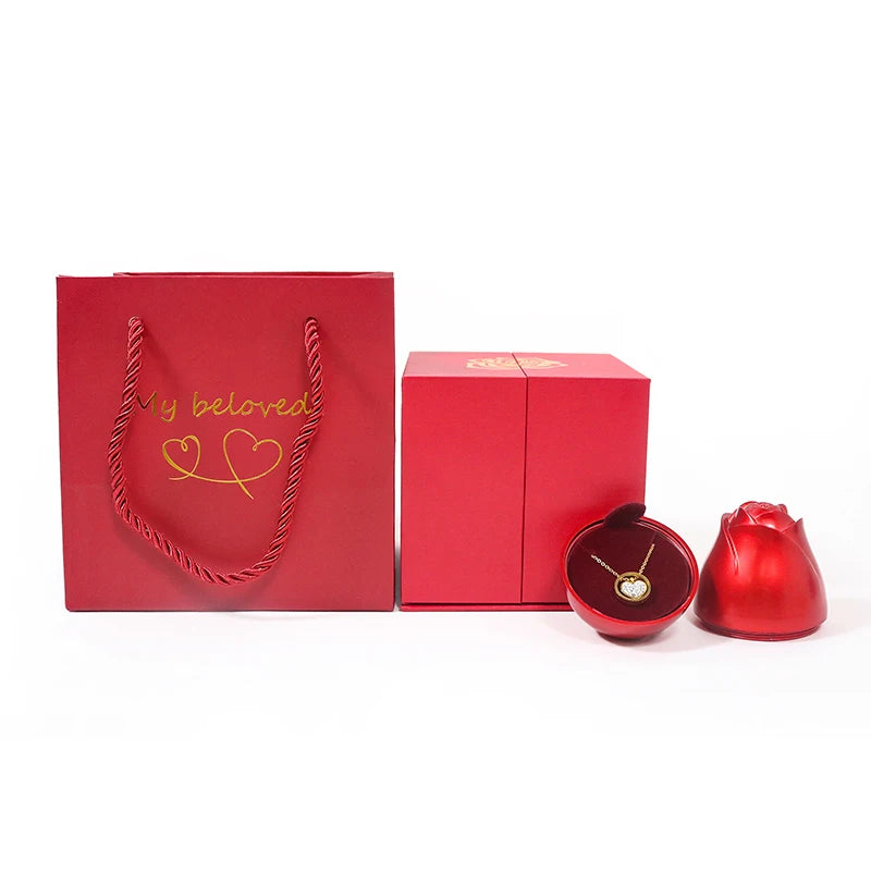 Exquisite Rose Gift Box + Necklace