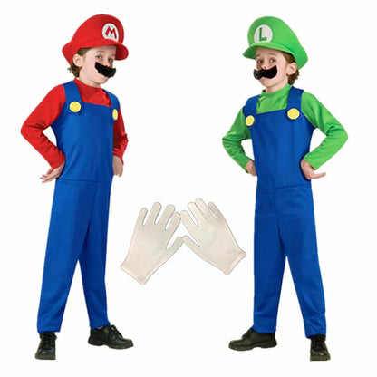 Mario and Luigi Cosplay Suit Kids