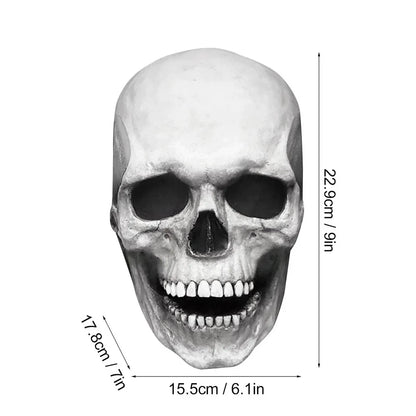 Halloween Mask Movable Jaw Full Head Skull