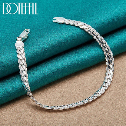 DOTEFFIL FAKE Sterling Silver 6mm Side Chain 16/18/20/22/24 Inch