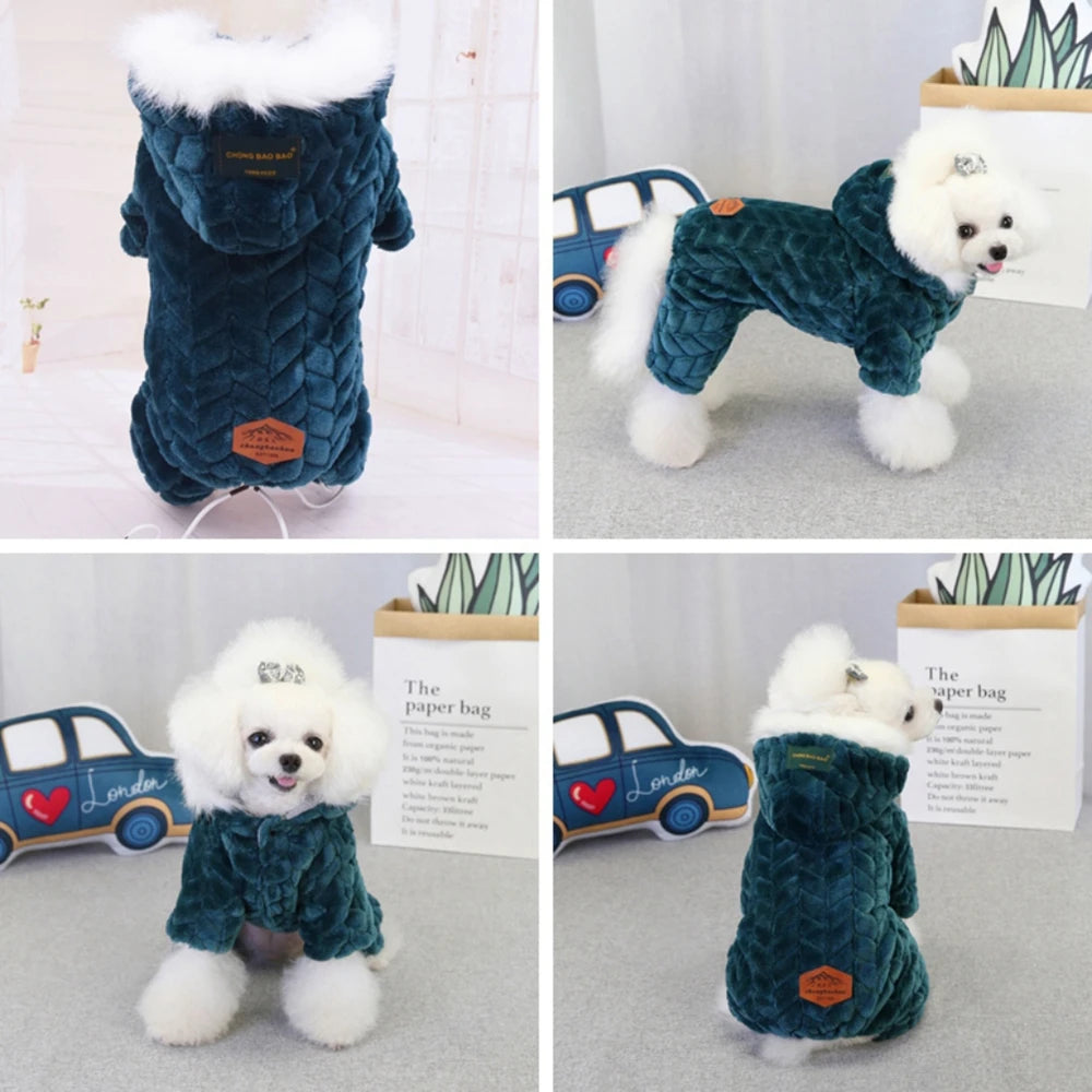 Winter Pet Dog Clothes Thicker Jumpsuit