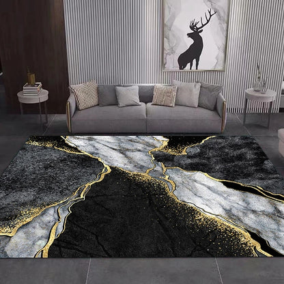 Black Gold Marble Carpet