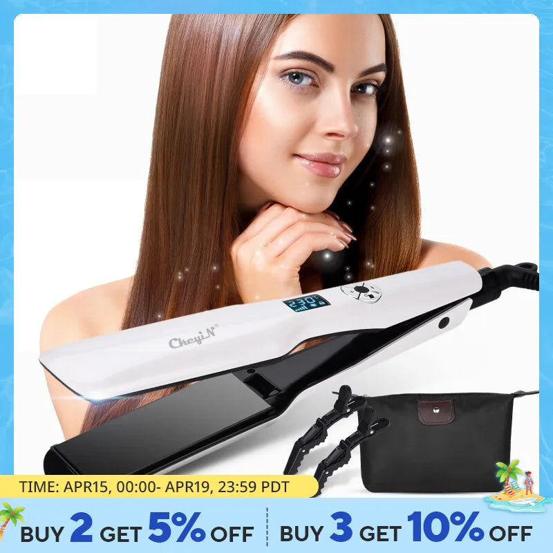 CkeyiN 44mm Tourmaline Ceramic Hair Straightener