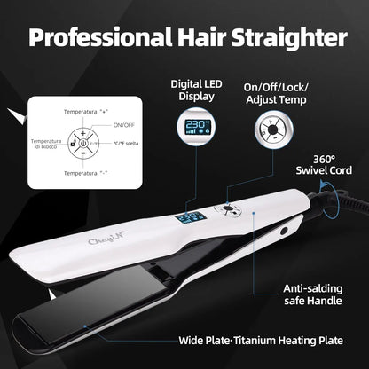 CkeyiN 44mm Tourmaline Ceramic Hair Straightener