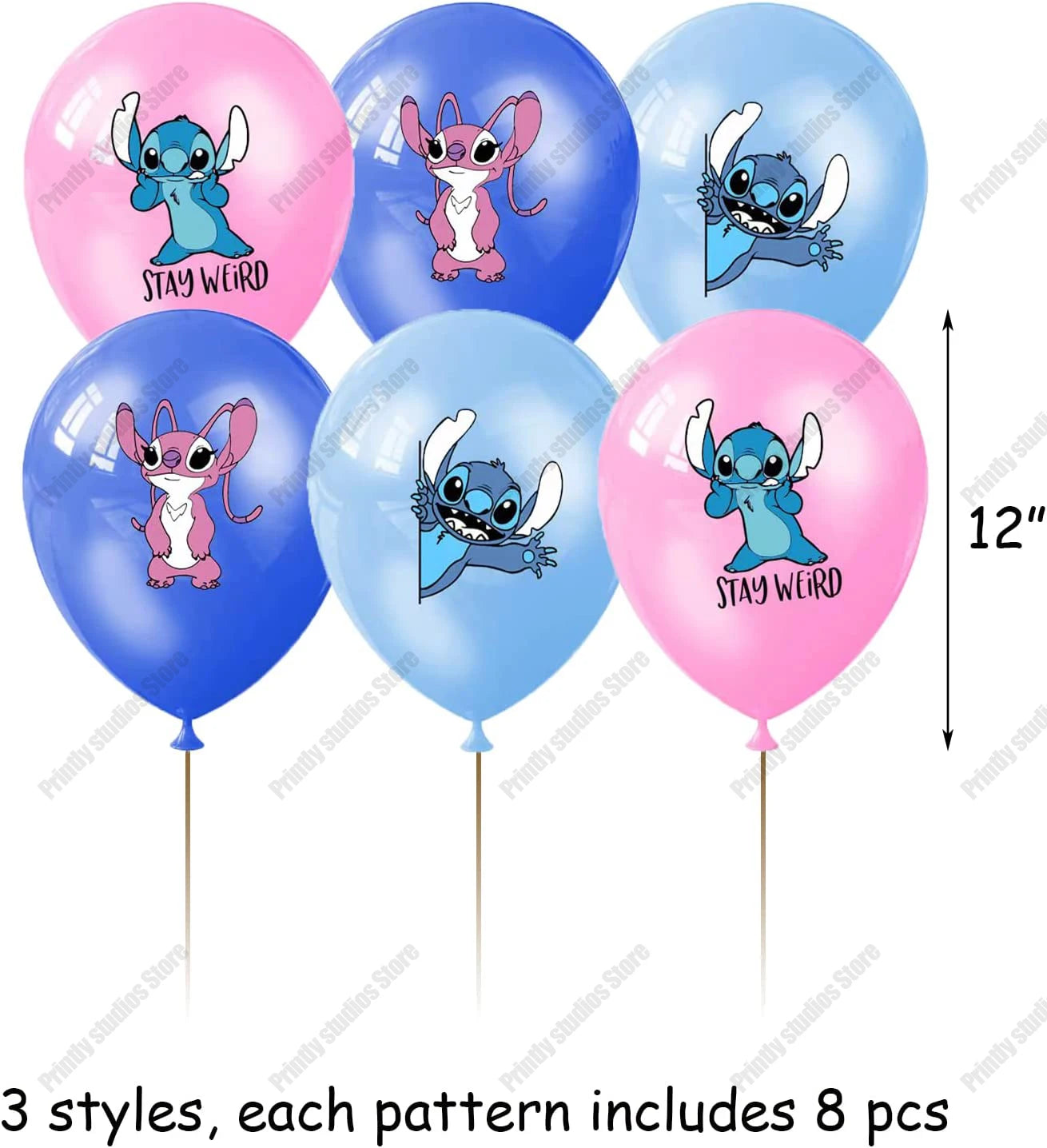 20PCS 12Inch Disney Lilo and Stitch  Latex Balloon