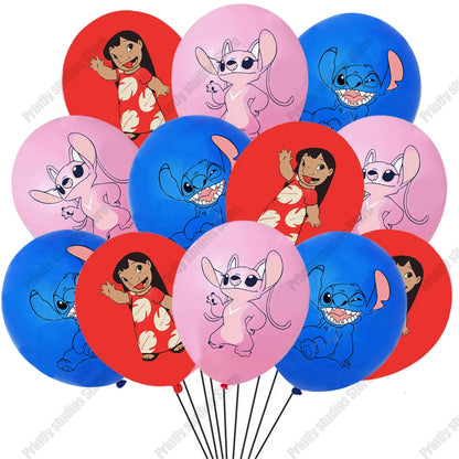 20PCS 12Inch Disney Lilo and Stitch  Latex Balloon