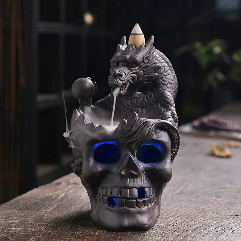 Purple Sand Incense Burner Skull