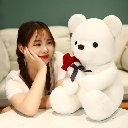 35/45cm Kawaii Teddy Bear with Roses Plush Toy