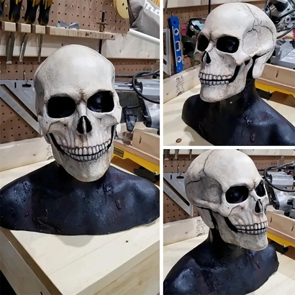 Halloween Mask Movable Jaw Full Head Skull