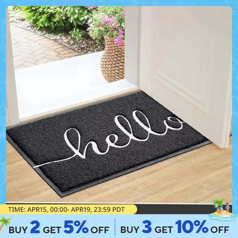 Nordic Foot Mat Letter Hello 