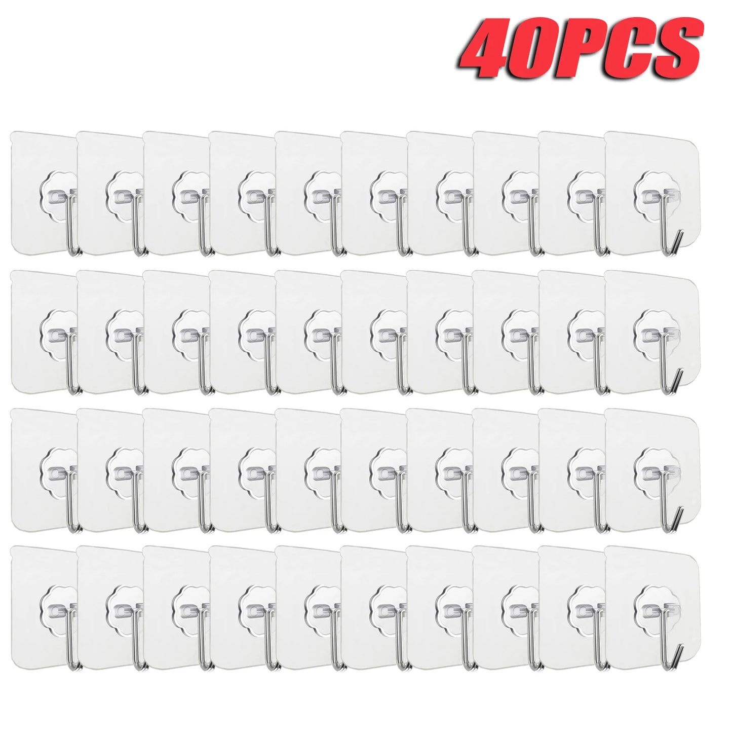 Transparent Stainless Steel Self-Adhesive Hooks