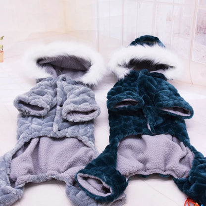 Winter Pet Dog Clothes Thicker Jumpsuit