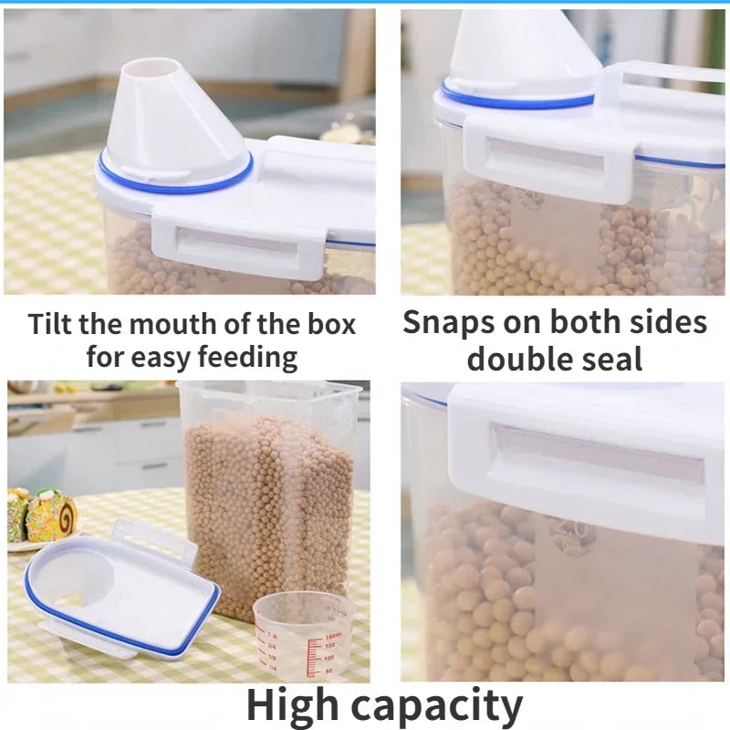 1.5kg/2kg Dog Cat Food Pail Plastic Storage Tank