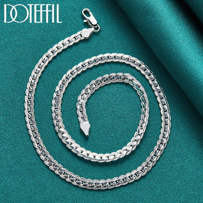 DOTEFFIL FAKE Sterling Silver 6mm Side Chain 16/18/20/22/24 Inch